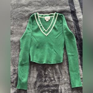 Urban Outfitters Green V-Neck Sweater